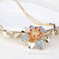 Wholesale alloy crystal flower necklace for women
